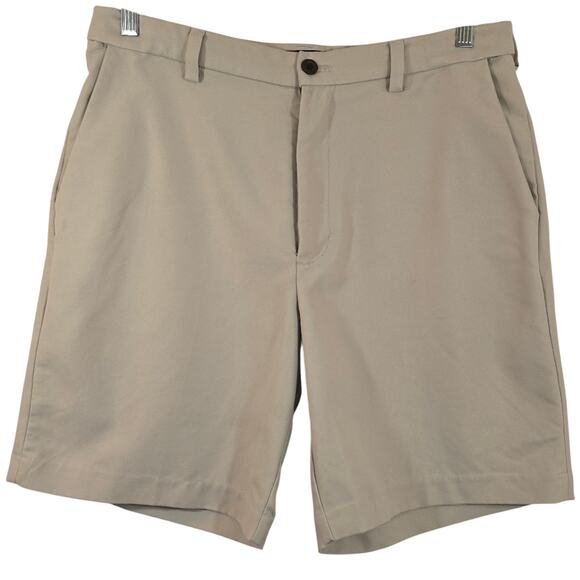 Chaps Men's Tan Khaki Shorts Size 34 Waist Extender Preppy Casual Soft Chino - Picture 1 of 12